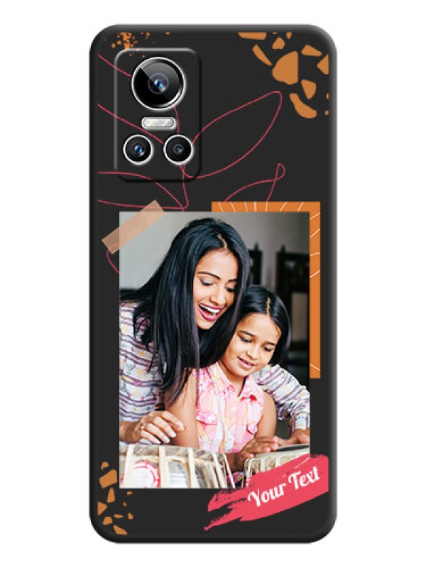Custom Orange Photo Frame on Space Black Custom Soft Matte Phone Back Cover - Realme GT Neo 3 150W