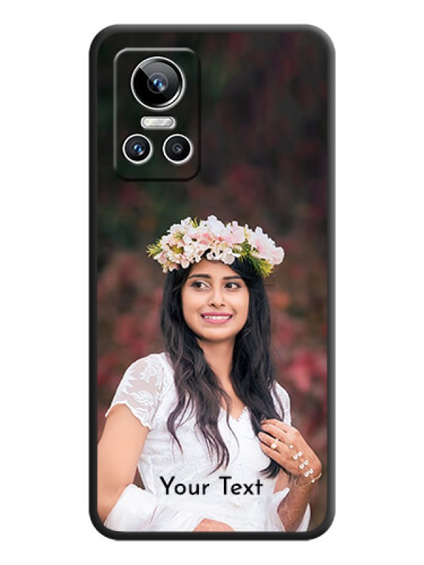 Custom Full Single Pic Upload With Text On Space Black Personalized Soft Matte Phone Covers -Realme Gt Neo 3 150W