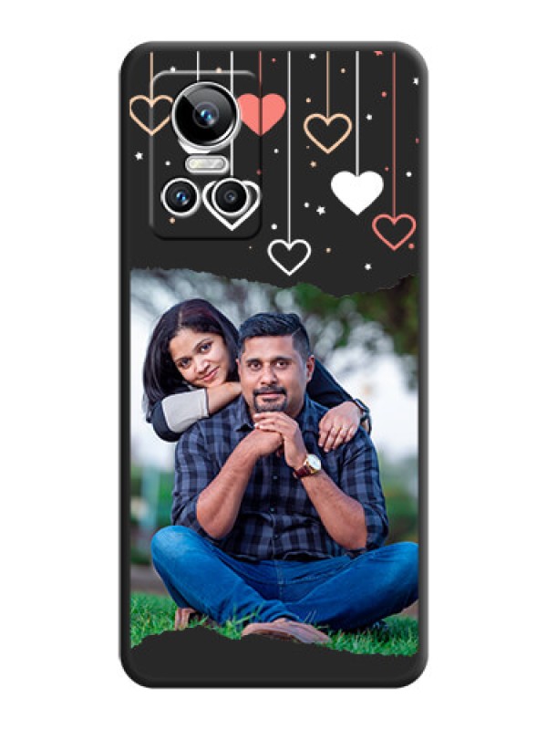 Custom Love Hangings with Splash Wave Picture on Space Black Custom Soft Matte Phone Back Cover - Realme GT Neo 3