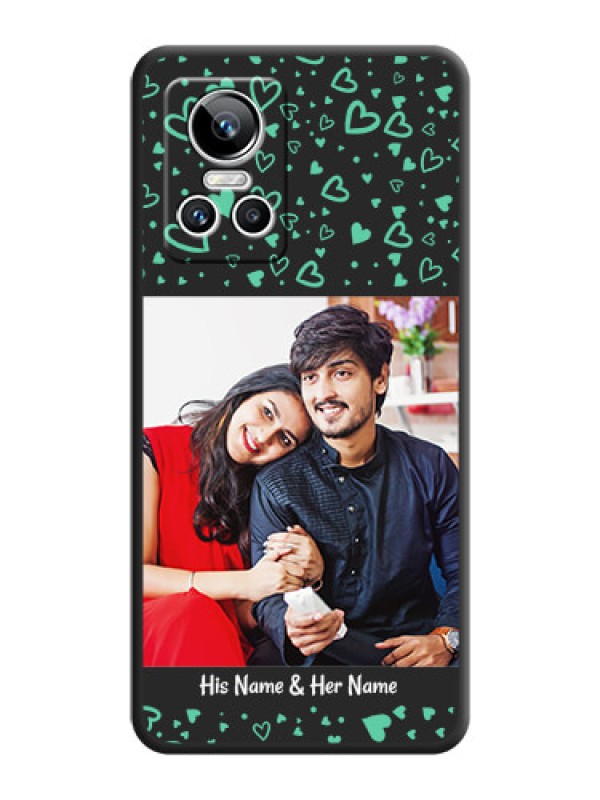 Custom Sea Green Indefinite Love Pattern on Photo on Space Black Soft Matte Mobile Cover - Realme GT Neo 3