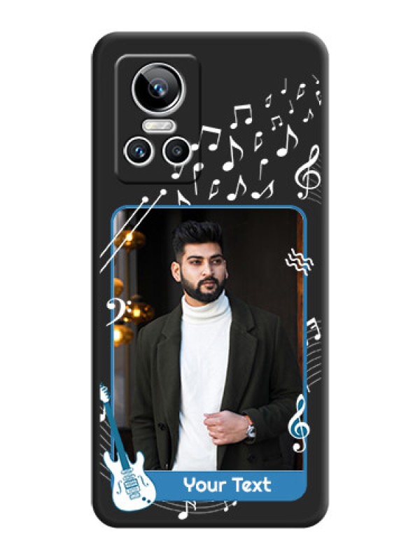 Custom Musical Theme Design with Text on Photo on Space Black Soft Matte Mobile Case - Realme GT Neo 3