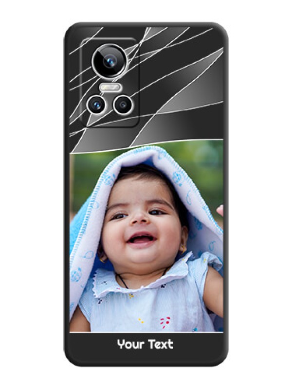 Custom Mixed Wave Lines on Photo on Space Black Soft Matte Mobile Cover - Realme GT Neo 3
