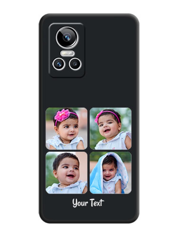 Custom Floral Art with 6 Image Holder on Photo on Space Black Soft Matte Mobile Case - Realme GT Neo 3