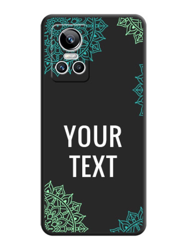 Custom Your Name with Floral Design on Space Black Custom Soft Matte Back Cover - Realme GT Neo 3