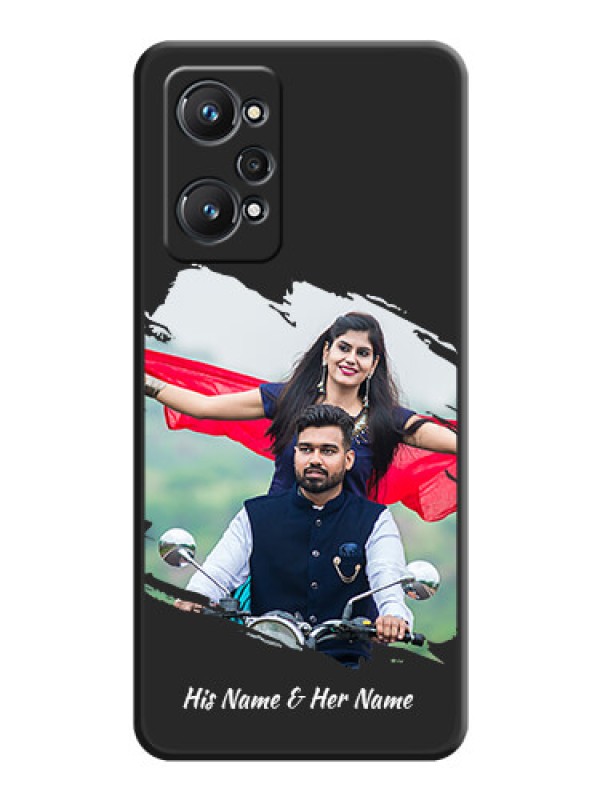 Custom Grunge Brush Strokes on Photo on Space Black Soft Matte Back Cover - Realme GT Neo 3T