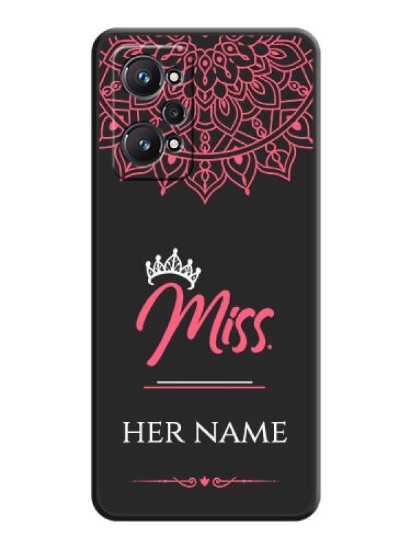 Custom Mrs Name with Floral Design on Space Black Personalized Soft Matte Phone Covers - Realme GT Neo 3T