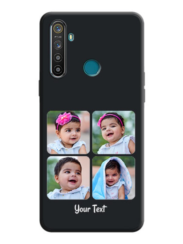 Custom Floral Art with 6 Image Holder - Photo on Space Black Soft Matte Mobile Case - Realme Narzo 10