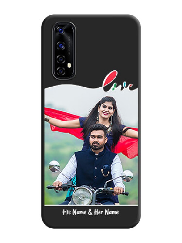 Custom Fall in Love Pattern with Picture on Photo on Space Black Soft Matte Mobile Case - Realme Narzo 20 Pro