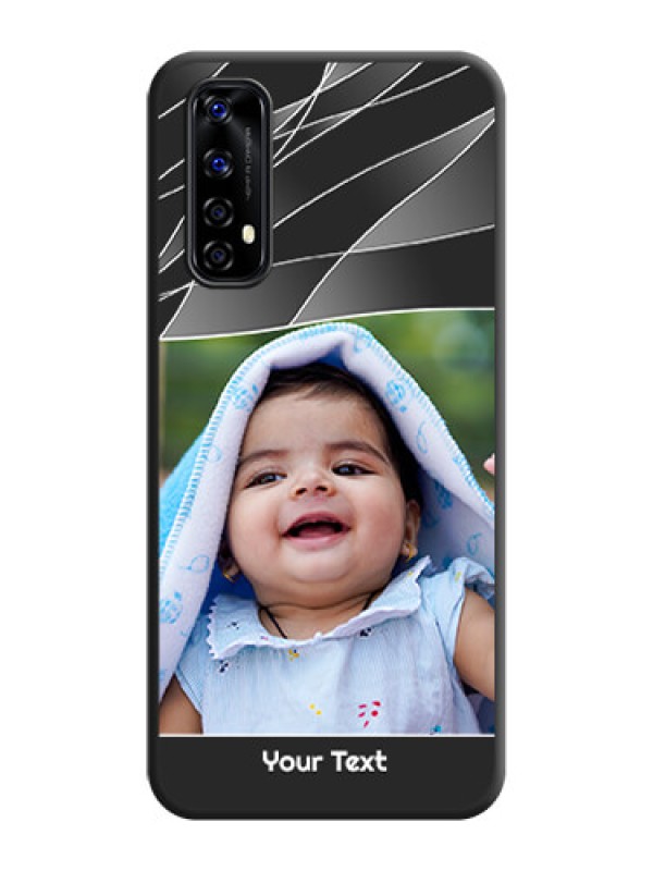 Custom Mixed Wave Lines on Photo on Space Black Soft Matte Mobile Cover - Realme Narzo 20 Pro