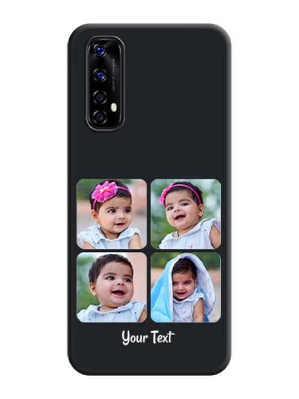 Custom Floral Art with 6 Image Holder on Photo on Space Black Soft Matte Mobile Case - Realme Narzo 20 Pro