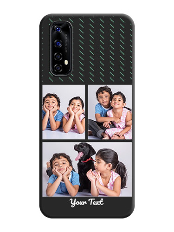 Custom Cross Dotted Pattern with 2 Image Holder  on Personalised Space Black Soft Matte Cases - Realme Narzo 20 Pro