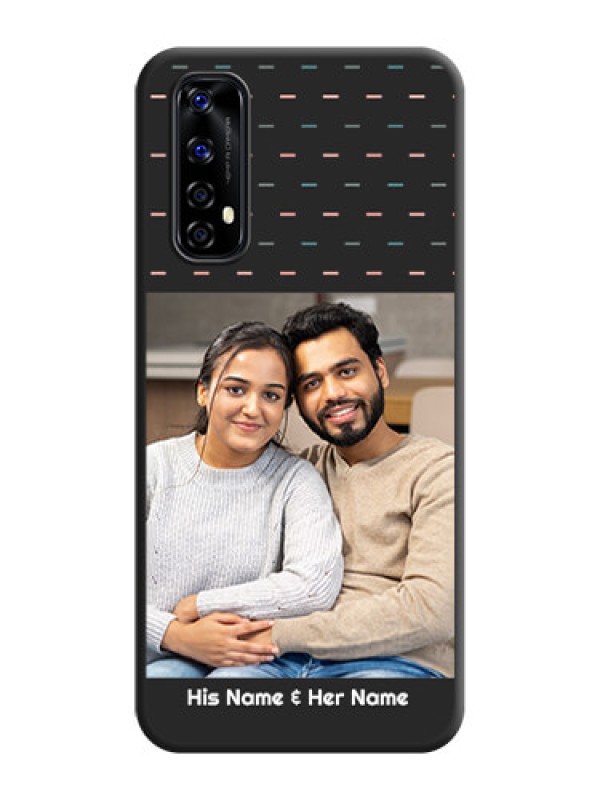 Custom Line Pattern Design with Text on Space Black Custom Soft Matte Phone Back Cover - Realme Narzo 20 Pro