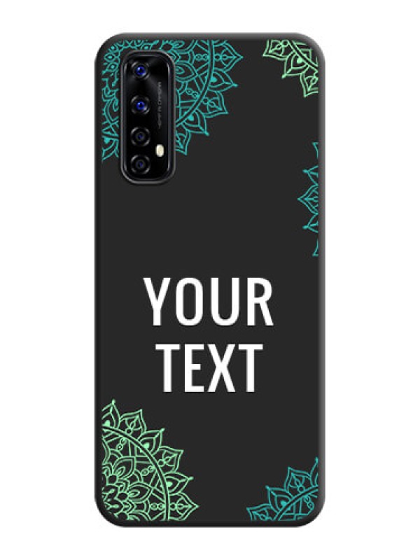 Custom Your Name with Floral Design on Space Black Custom Soft Matte Back Cover - Realme Narzo 20 Pro