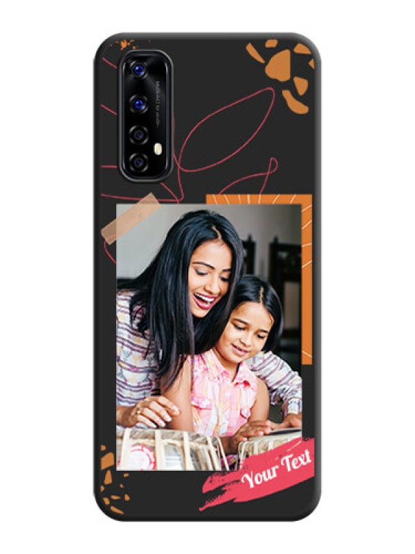 Custom Orange Photo Frame on Space Black Custom Soft Matte Phone Back Cover - Realme Narzo 20 Pro
