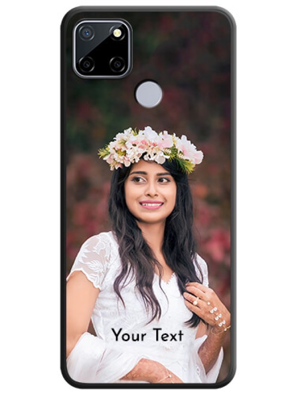 Custom Full Single Pic Upload With Text On Space Black Personalized Soft Matte Phone Covers -Realme Narzo 20