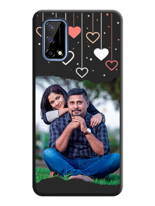 Custom Love Hangings with Splash Wave Picture on Space Black Custom Soft Matte Phone Back Cover - Realme Narzo 30 Pro 5G