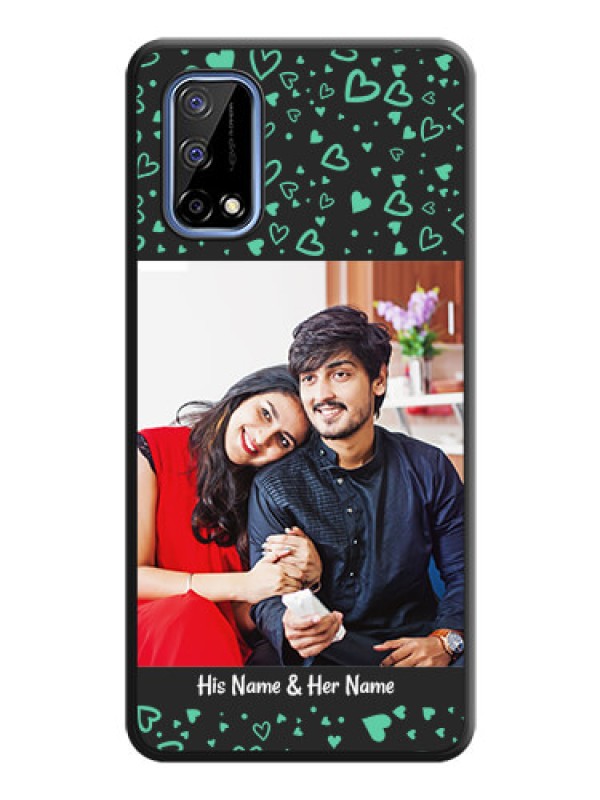 Custom Sea Green Indefinite Love Pattern on Photo on Space Black Soft Matte Mobile Cover - Realme Narzo 30 Pro 5G