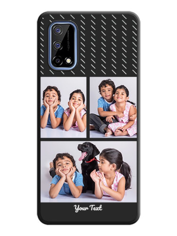 Custom Cross Dotted Pattern with 2 Image Holder on Personalised Space Black Soft Matte Cases - Realme Narzo 30 Pro 5G