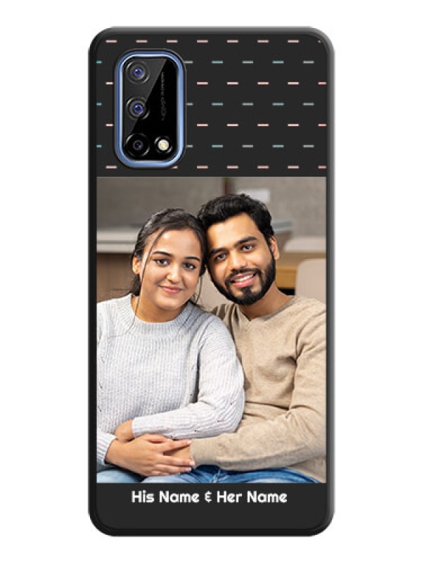 Custom Line Pattern Design with Text on Space Black Custom Soft Matte Phone Back Cover - Realme Narzo 30 Pro 5G