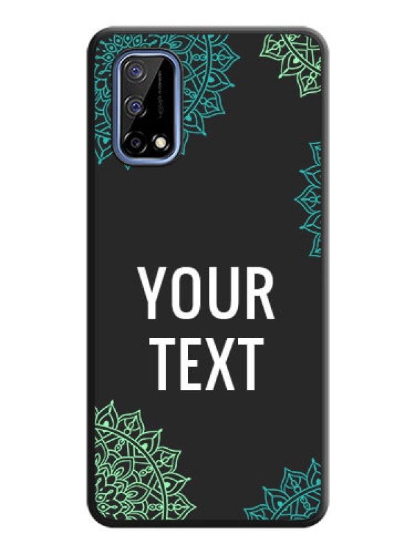 Custom Your Name with Floral Design on Space Black Custom Soft Matte Back Cover - Realme Narzo 30 Pro 5G