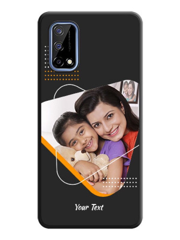 Custom Yellow Triangle on Photo on Space Black Soft Matte Phone Cover - Realme Narzo 30 Pro 5G