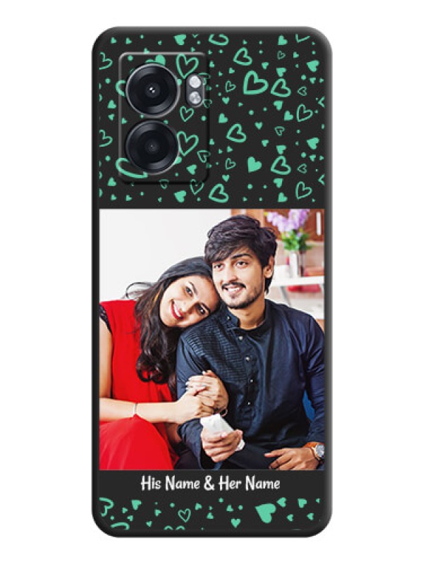 Custom Sea Green Indefinite Love Pattern on Photo on Space Black Soft Matte Mobile Cover - Realme Narzo 50 5G