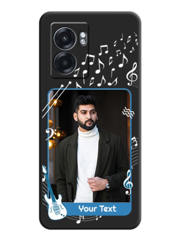 Custom Musical Theme Design with Text on Photo on Space Black Soft Matte Mobile Case - Realme Narzo 50 5G