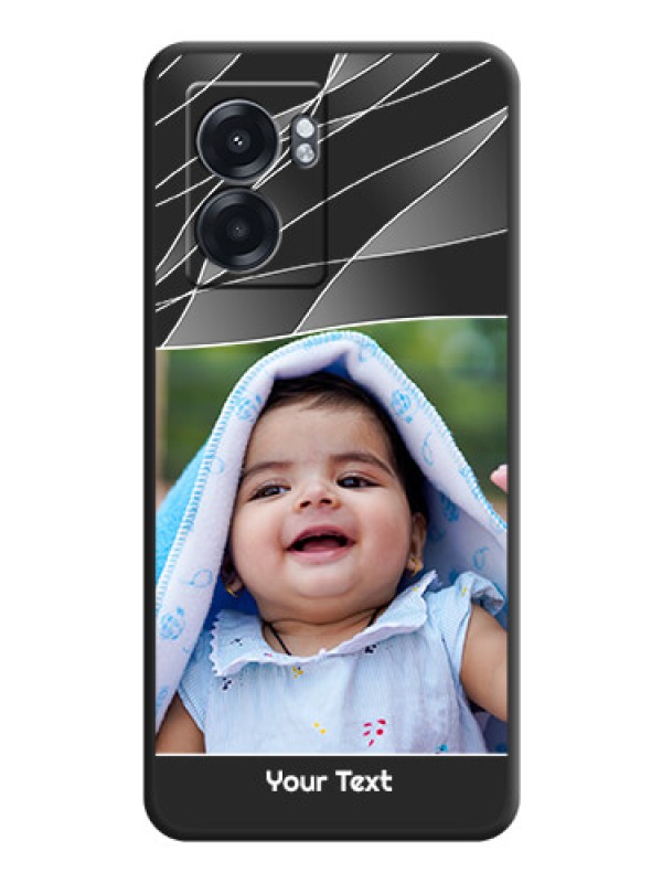 Custom Mixed Wave Lines on Photo on Space Black Soft Matte Mobile Cover - Realme Narzo 50 5G