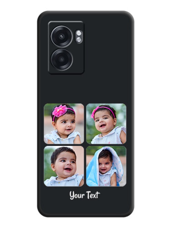 Custom Floral Art with 6 Image Holder on Photo on Space Black Soft Matte Mobile Case - Realme Narzo 50 5G