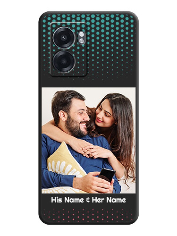 Custom Faded Dots with Grunge Photo Frame and Text on Space Black Custom Soft Matte Phone Cases - Realme Narzo 50 5G