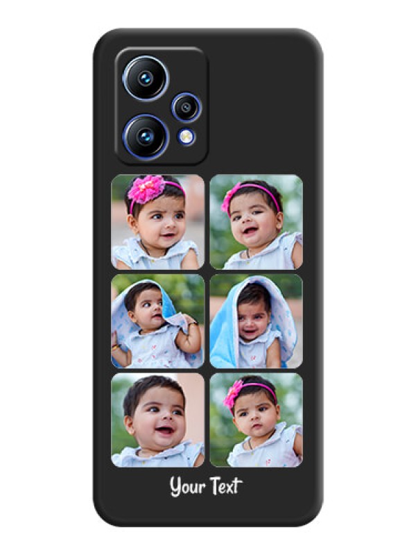 Custom Floral Art with 6 Image Holder on Photo on Space Black Soft Matte Mobile Case - Realme Narzo 50 Pro 5G