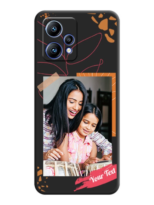 Custom Orange Photo Frame on Space Black Custom Soft Matte Phone Back Cover - Realme Narzo 50 Pro 5G