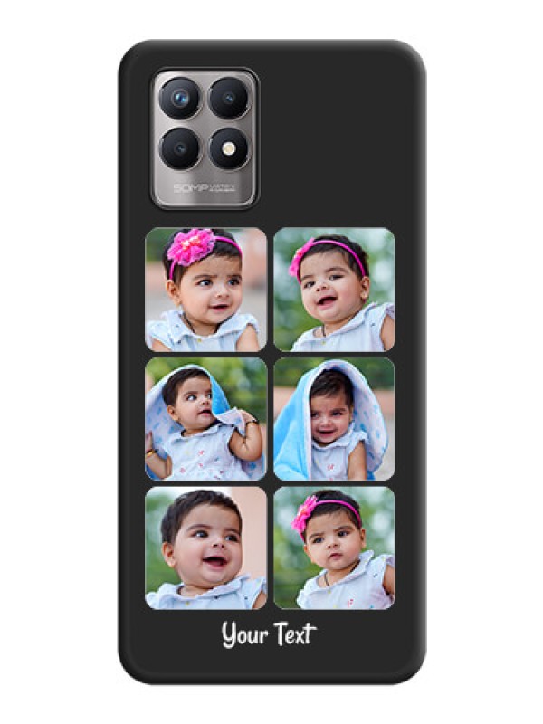 Custom Floral Art with 6 Image Holder on Photo on Space Black Soft Matte Mobile Case - Realme Narzo 50