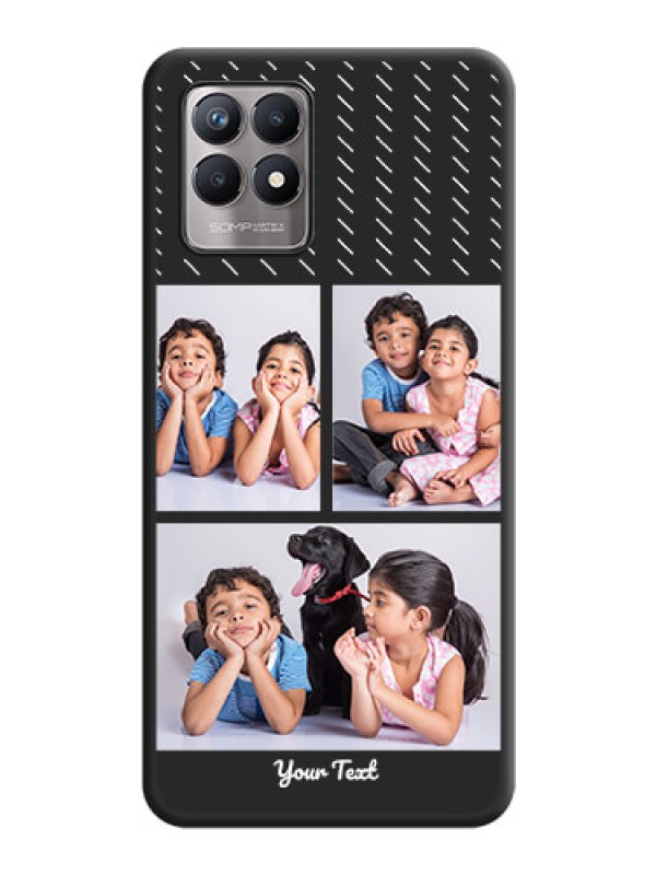 Custom Cross Dotted Pattern with 2 Image Holder  on Personalised Space Black Soft Matte Cases - Realme Narzo 50