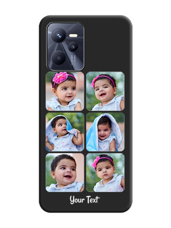 Custom Floral Art with 6 Image Holder on Photo on Space Black Soft Matte Mobile Case - Realme Narzo 50A Prime