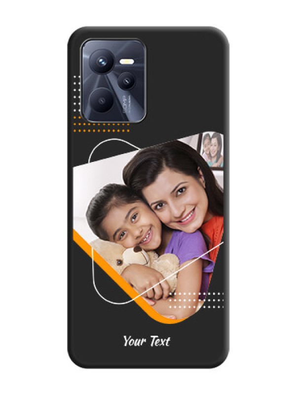 Custom Yellow Triangle on Photo on Space Black Soft Matte Phone Cover - Realme Narzo 50A Prime