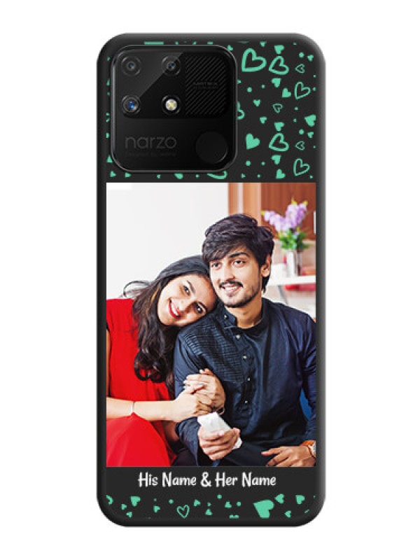 Custom Sea Green Indefinite Love Pattern on Photo on Space Black Soft Matte Mobile Cover - Realme Narzo 50A