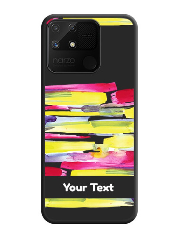 Custom Brush Coloured on Space Black Personalized Soft Matte Phone Covers - Realme Narzo 50A