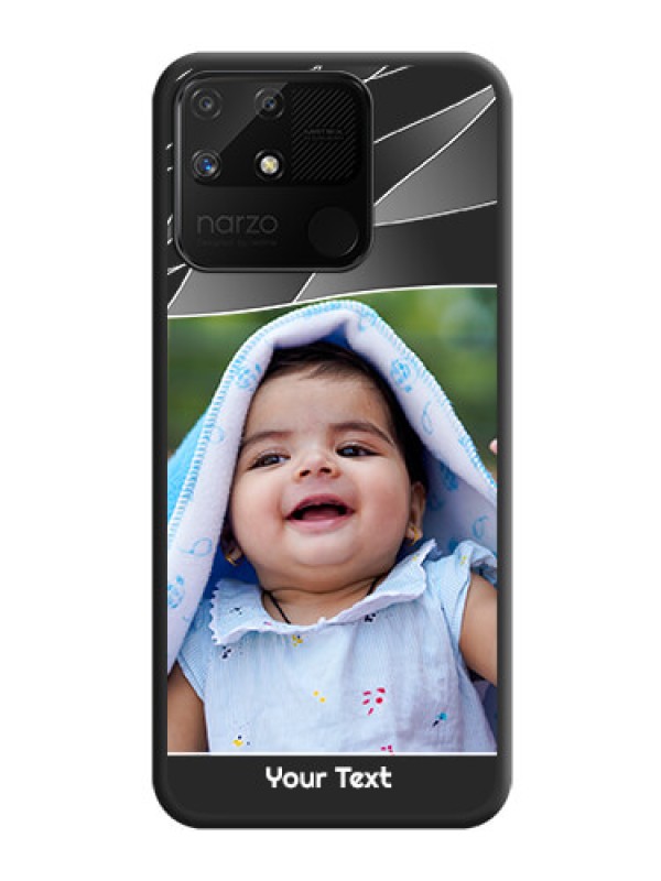 Custom Mixed Wave Lines on Photo on Space Black Soft Matte Mobile Cover - Realme Narzo 50A