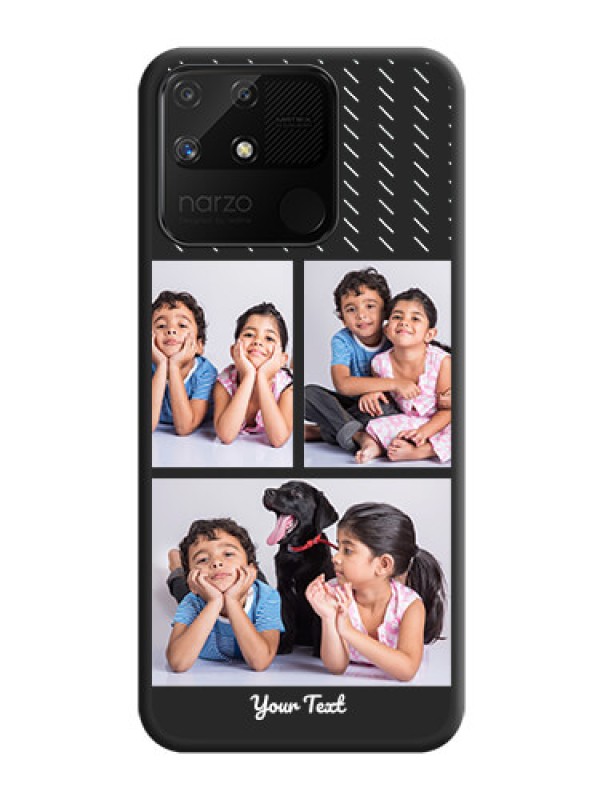 Custom Cross Dotted Pattern with 2 Image Holder  on Personalised Space Black Soft Matte Cases - Realme Narzo 50A