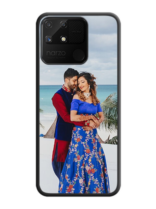 Custom Full Single Pic Upload On Space Black Personalized Soft Matte Phone Covers -Realme Narzo 50A