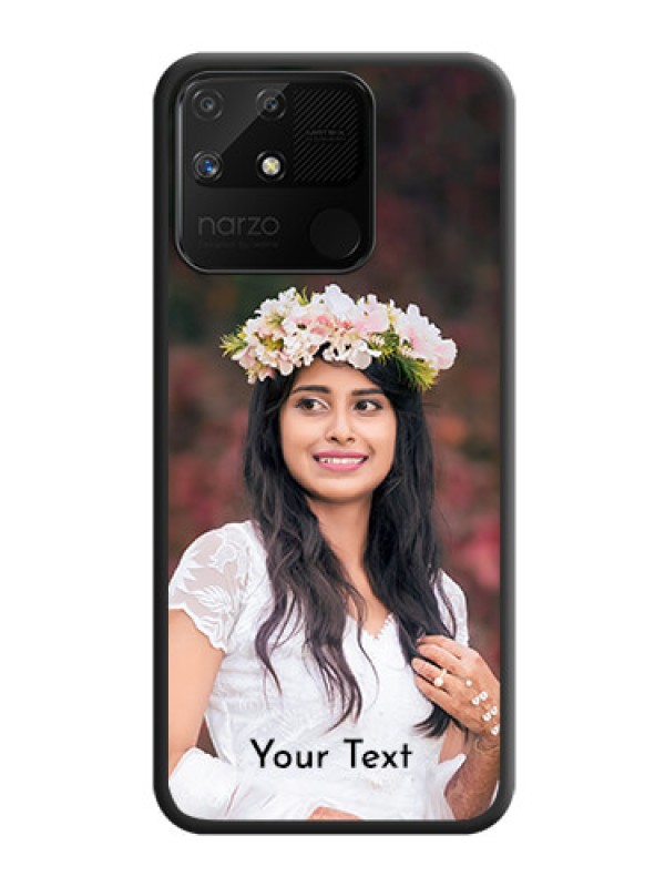 Custom Full Single Pic Upload With Text On Space Black Personalized Soft Matte Phone Covers -Realme Narzo 50A