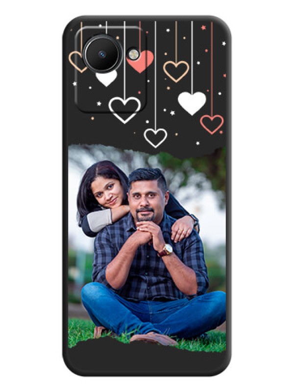 Custom Love Hangings with Splash Wave Picture on Space Black Custom Soft Matte Phone Back Cover - Narzo 50i Prime