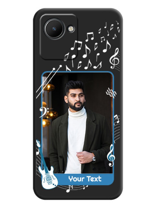 Custom Musical Theme Design with Text on Photo on Space Black Soft Matte Mobile Case - Narzo 50i Prime