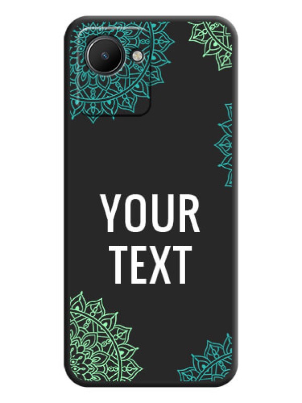 Custom Your Name with Floral Design on Space Black Custom Soft Matte Back Cover - Narzo 50i Prime