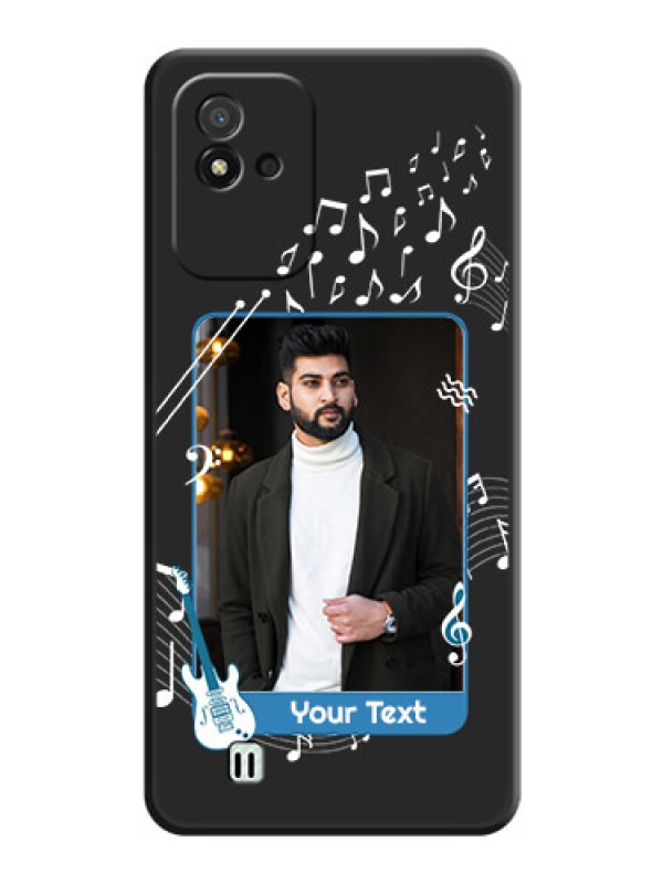 Custom Musical Theme Design with Text on Photo on Space Black Soft Matte Mobile Case - Realme Narzo 50i