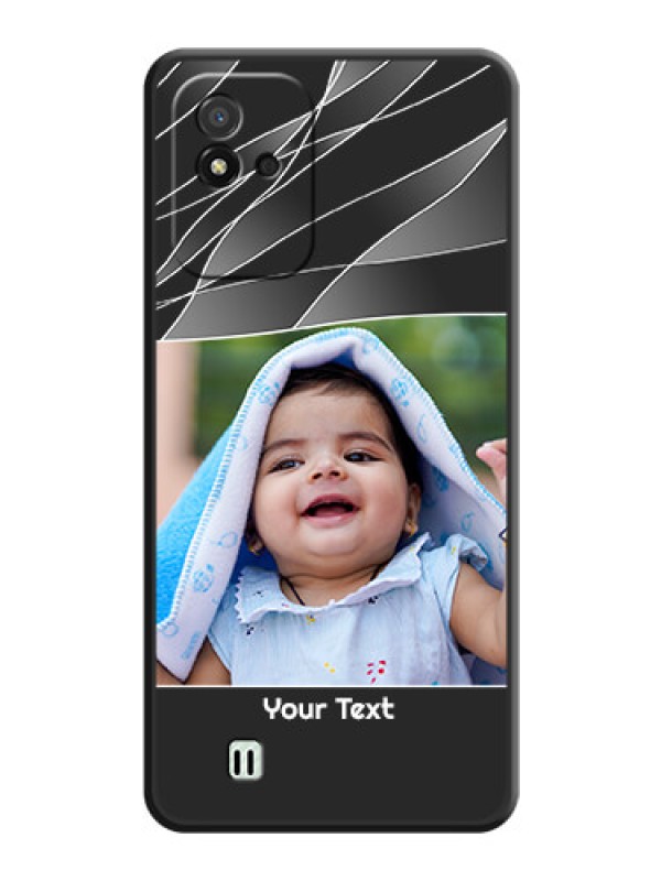 Custom Mixed Wave Lines on Photo on Space Black Soft Matte Mobile Cover - Realme Narzo 50i