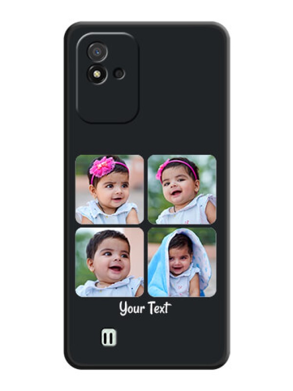 Custom Floral Art with 6 Image Holder on Photo on Space Black Soft Matte Mobile Case - Realme Narzo 50i