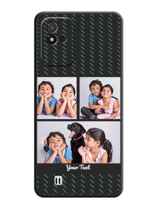 Custom Cross Dotted Pattern with 2 Image Holder  on Personalised Space Black Soft Matte Cases - Realme Narzo 50i