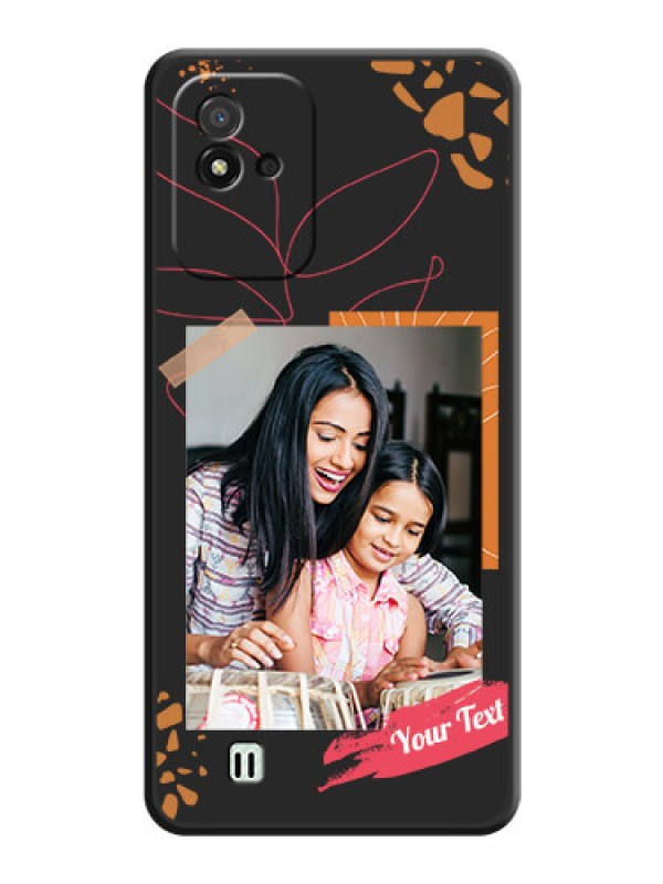 Custom Orange Photo Frame on Space Black Custom Soft Matte Phone Back Cover - Realme Narzo 50i